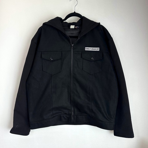 Sons Of Anarchy Black Hooded Jacket 2XL‎ Licensed Official Apparel Biker SOA USA - Picture 2 of 9